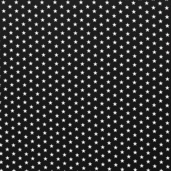 Baumwoll Druck Sterne Schwarz/Weiß  Ø 1 cm